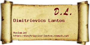 Dimitrievics Lantos névjegykártya